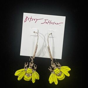 Betsey Johnson Yellow Bee Earrings